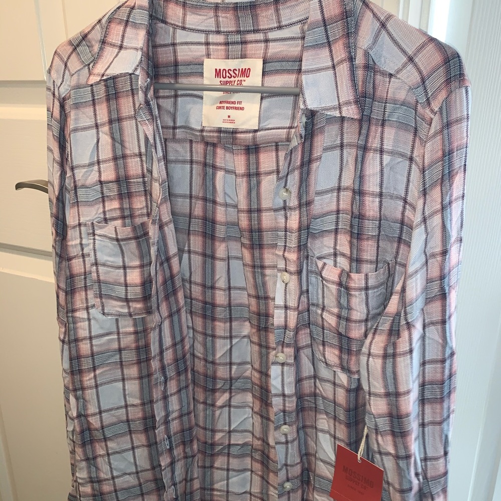 Pinks and blue flannel